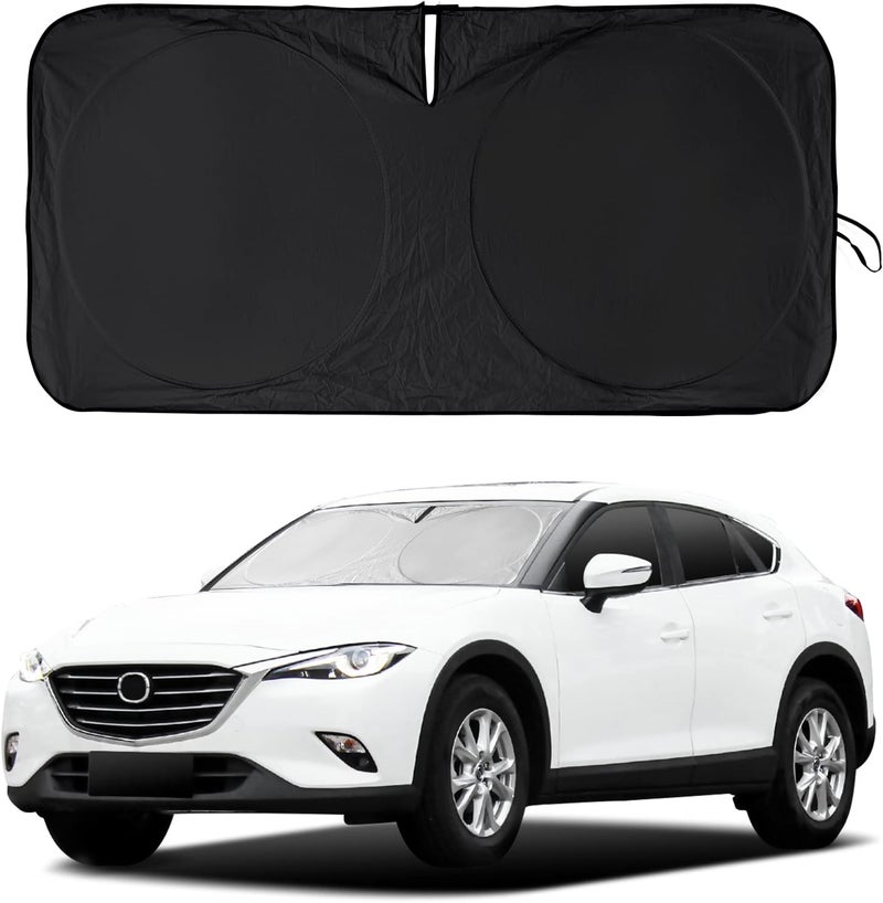 INSAUTO Windshield Sun Shade Compatible with 2024 2023 2022 2021 2020 2019 2018 Mazda CX5 CX-5, CX-3, CX-9,Front Window Sunshades 210T Reflective Polyester Sun Visor Cool Car Accessories - Image 1